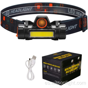 Linterna frontal LED Linterna recargable USB magnética